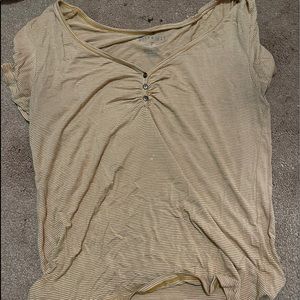 American eagle yellow and white striped tee